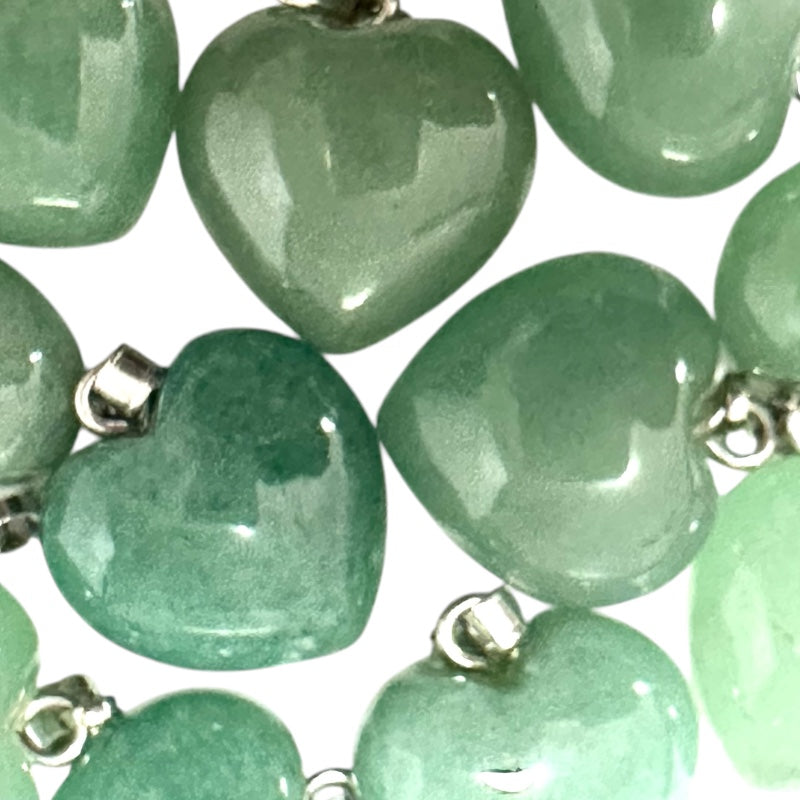 Brazilian green aventurine heart pendant A (15mm)