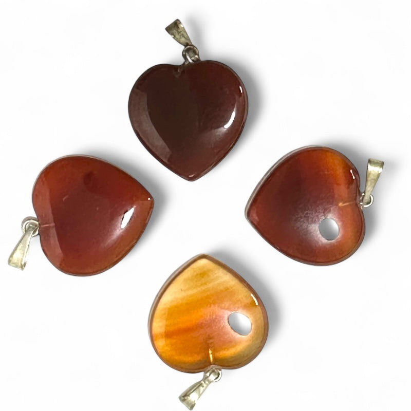 Brazilian carnelian heart pendant A (20mm)