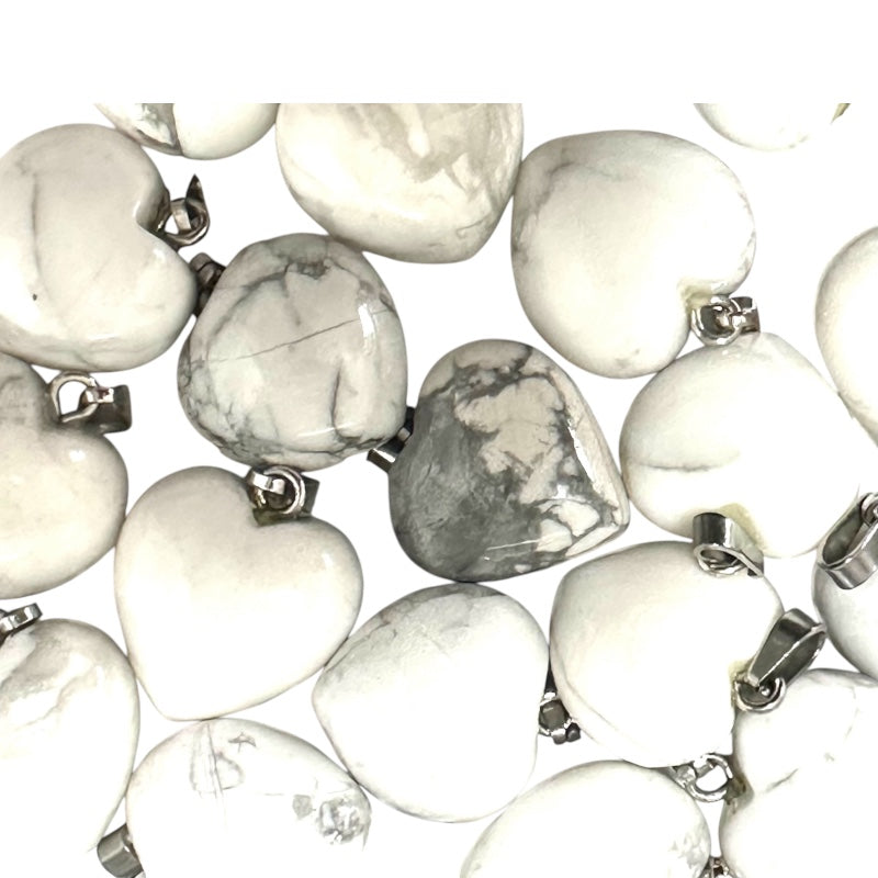 Zimbabwe Howlite Heart Pendant A (15mm)