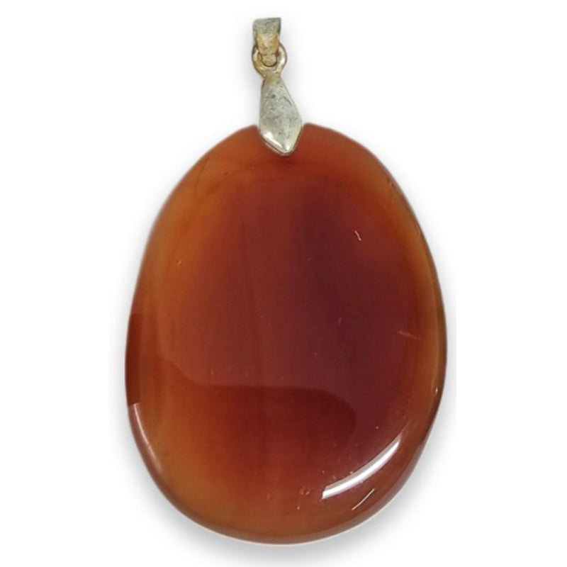 Pendentif cornaline Brésil A (pierre plate)