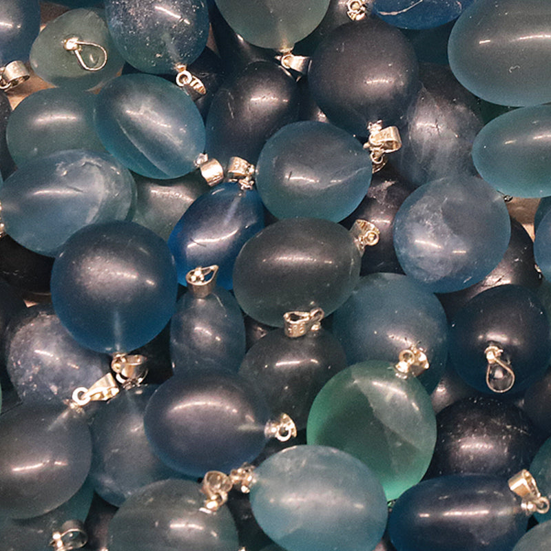 China AA Green Blue Fluorite Pendant (Tumbled Stone)