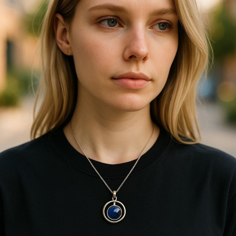 Iolite pendant India AA silver 925