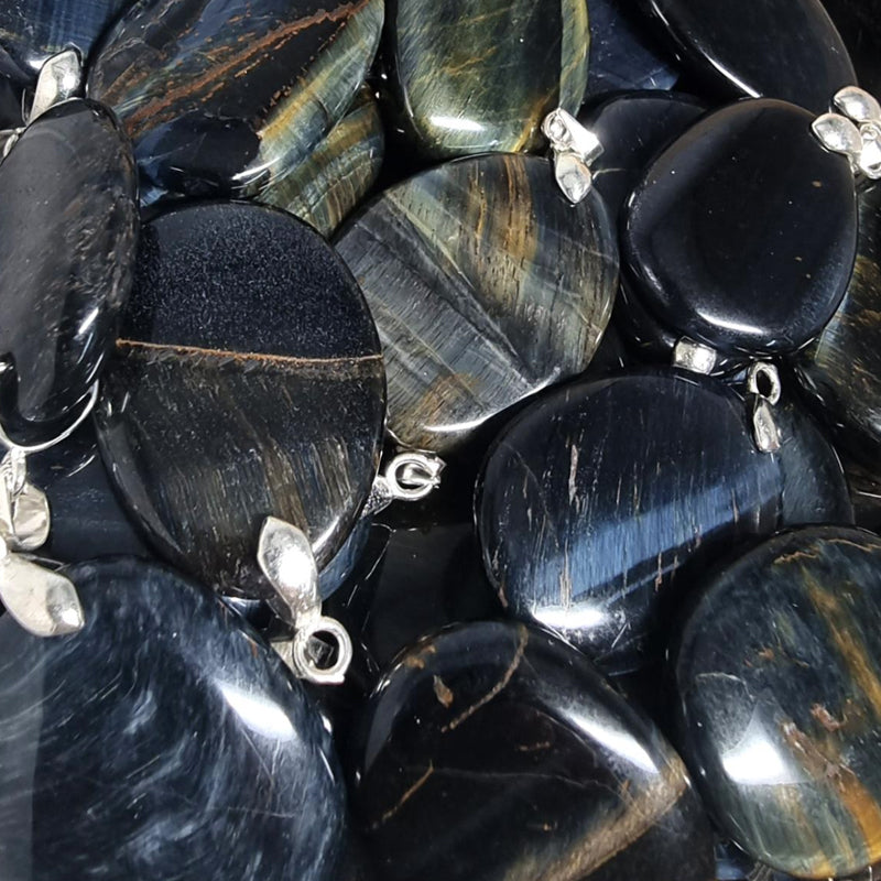 Colgante ojo de halcón de Sudáfrica A (piedra plana)