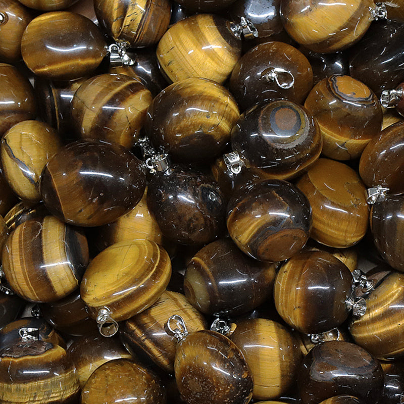 Colgante ojo de tigre Sudáfrica AA (piedra laminada)