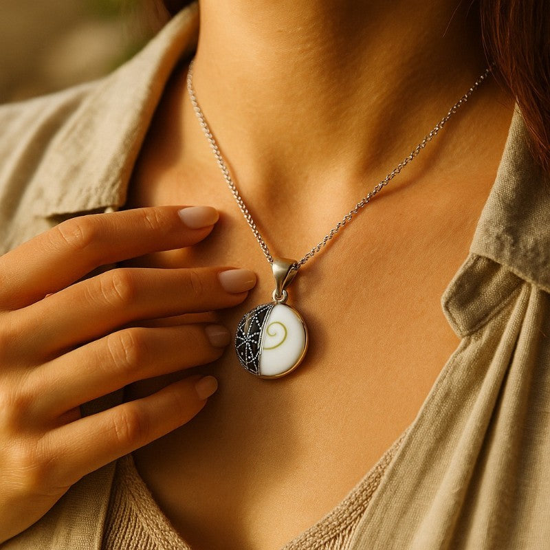 Eye of Saint Lucia (Ying Yang) pendant in 925 silver