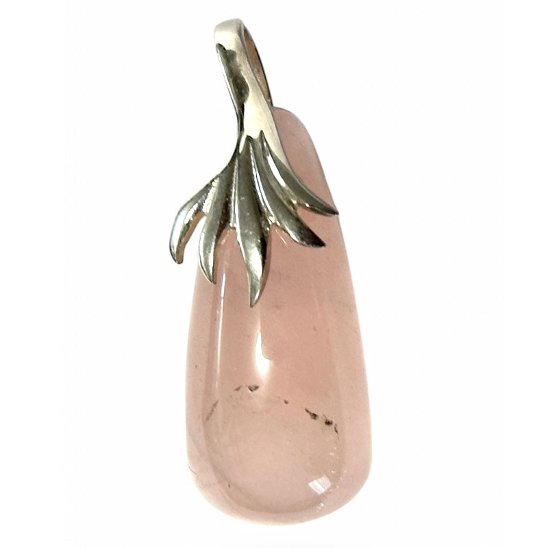 Colgante cuarzo rosa de Brasil AA plata 925