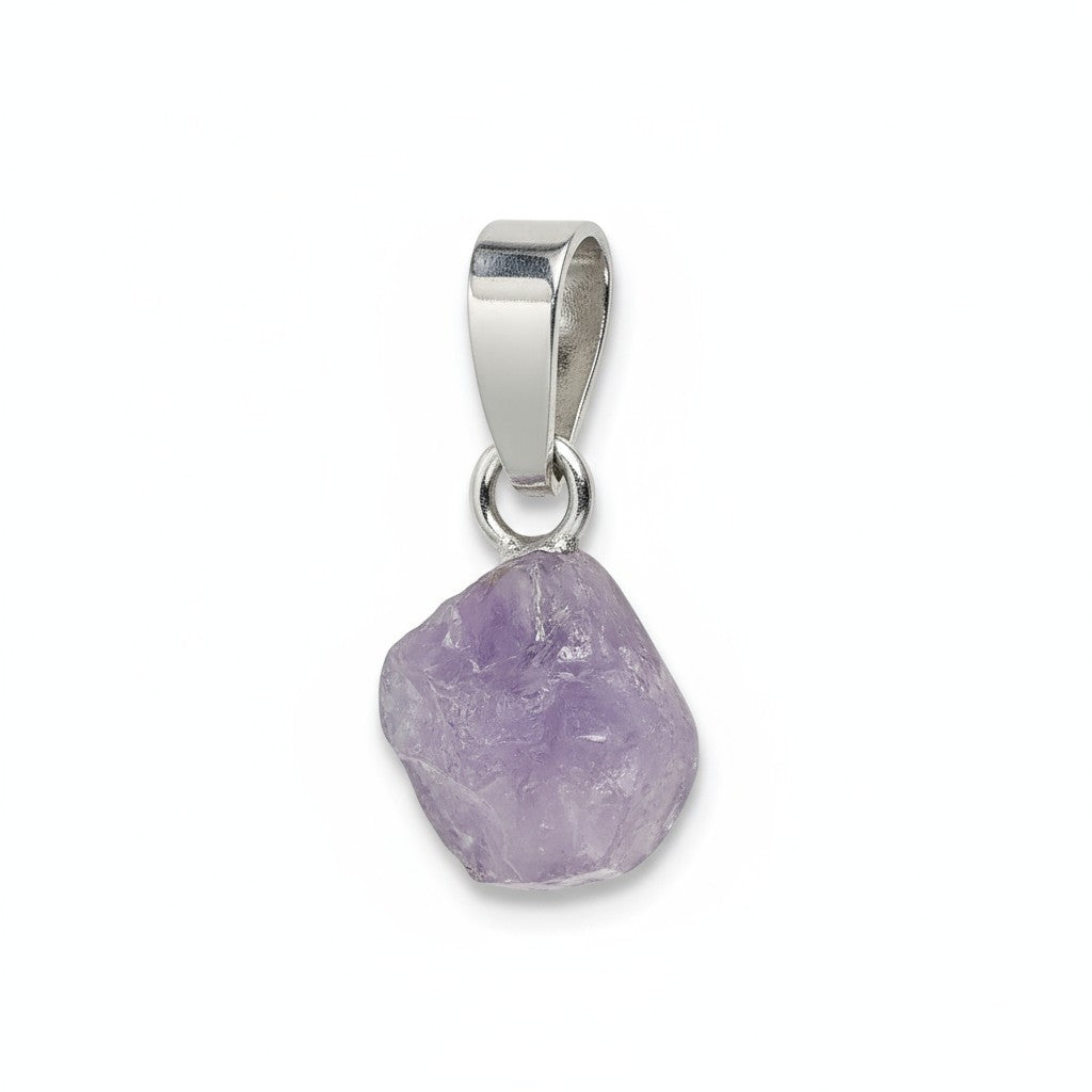 Pendentif scapolite violette Inde AA boucle argent 925