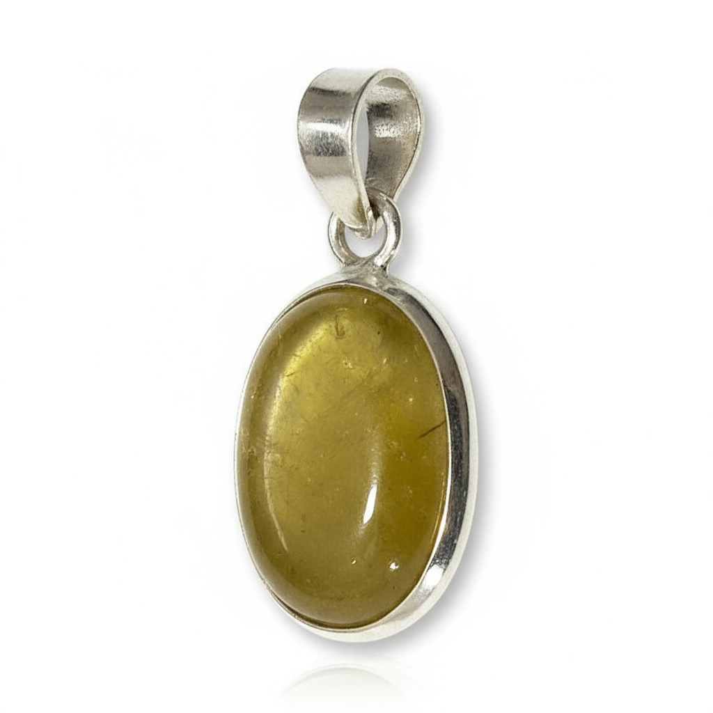 Yellow tourmaline pendant Brazil A silver 925