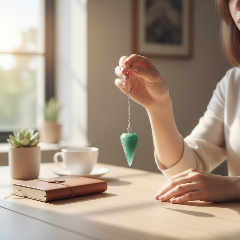 Pendule aventurine verte hexagonal 3-4cm