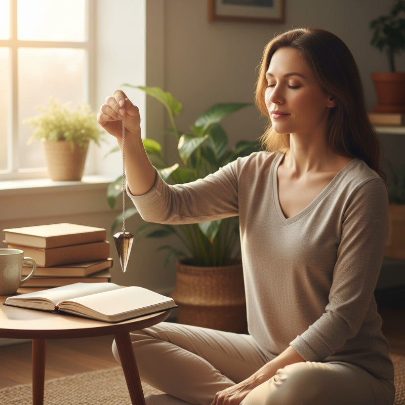 Pendule quartz fumé hexagonal Brésil A