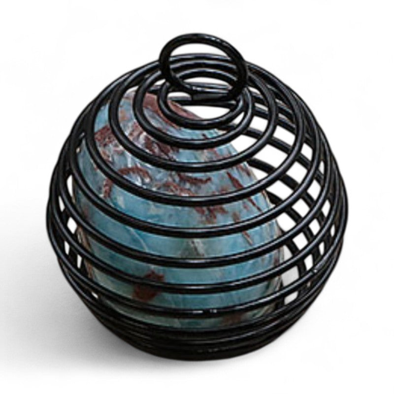 Soporte en espiral de plata para piedras rodadas o piedras en bruto