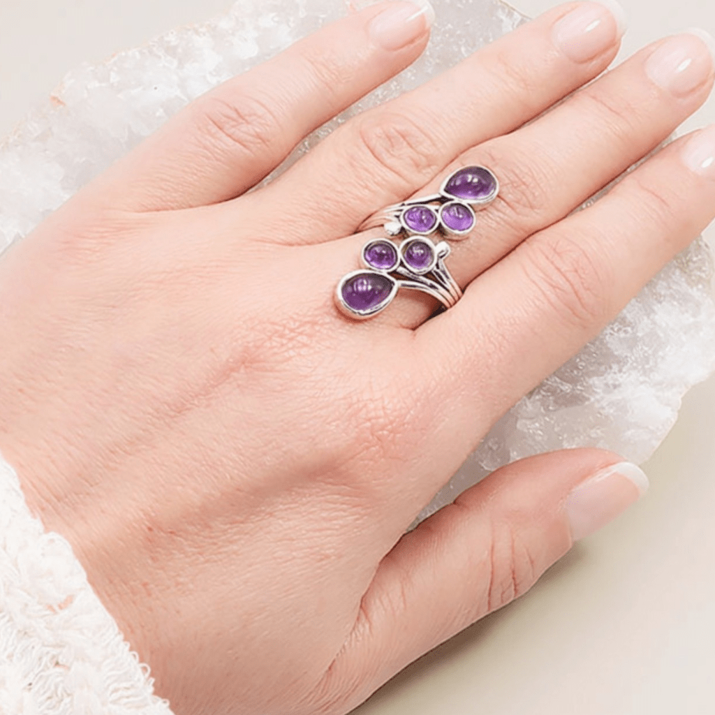 Bague améthyste Brésil AA argent 925 - La Boite à Cailloux