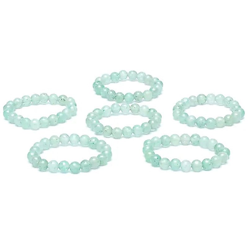 Bague perles aventurine verte Brésil A (boules 3mm) - La Boite à Cailloux
