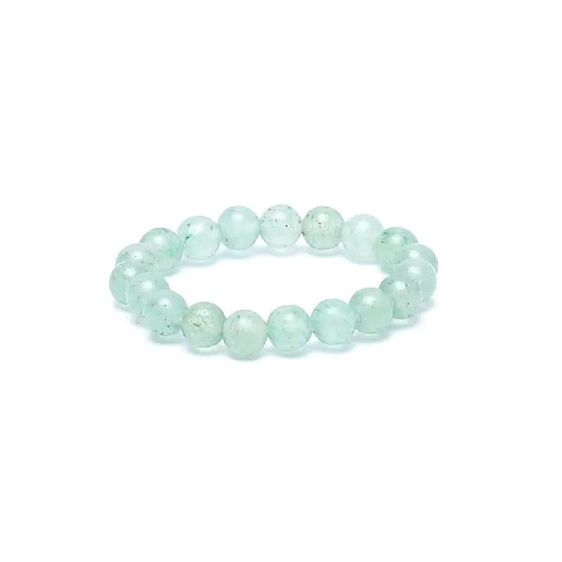 Bague perles aventurine verte Brésil A (boules 3mm) - La Boite à Cailloux