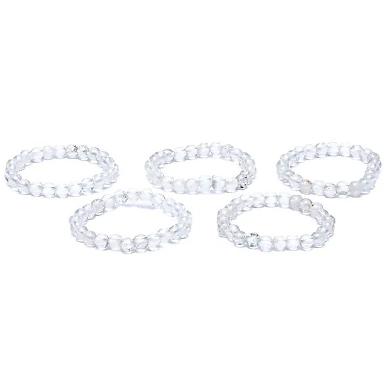 Bague perles cristal de roche Brésil A (boules 3mm) - La Boite à Cailloux