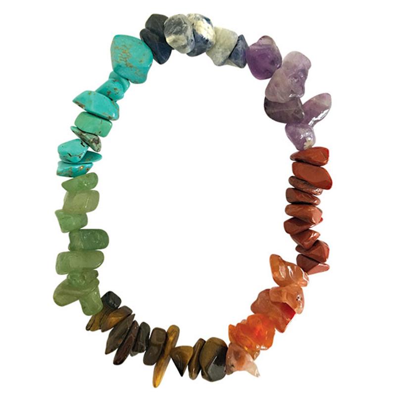 Bracelet 7 chakras A (perles baroques) - Modèle 2 - La Boite à Cailloux