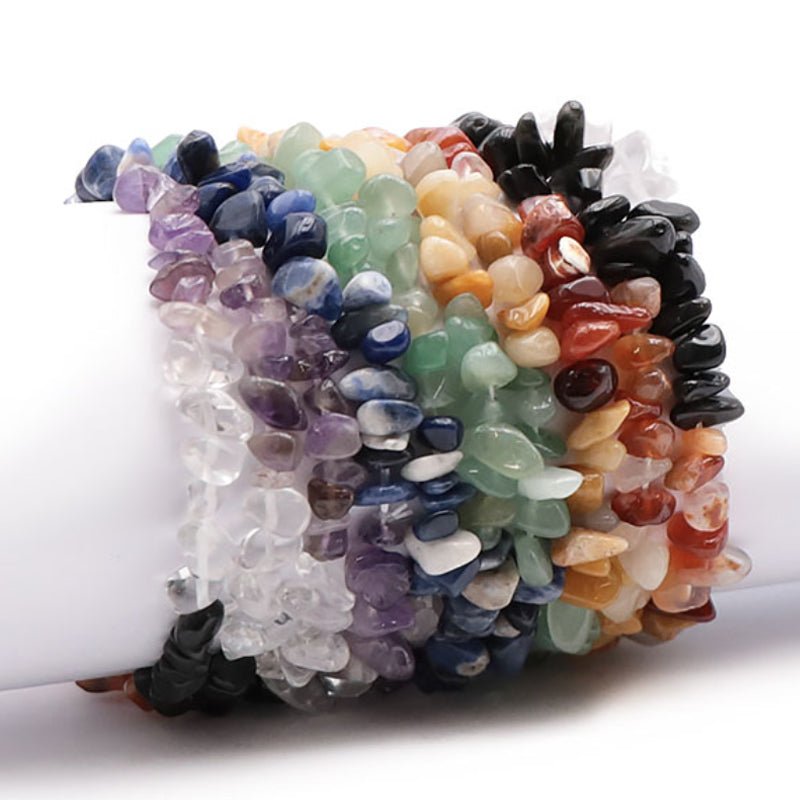 Bracelet 7 chakras A (perles baroques) - Modèle 4 - La Boite à Cailloux