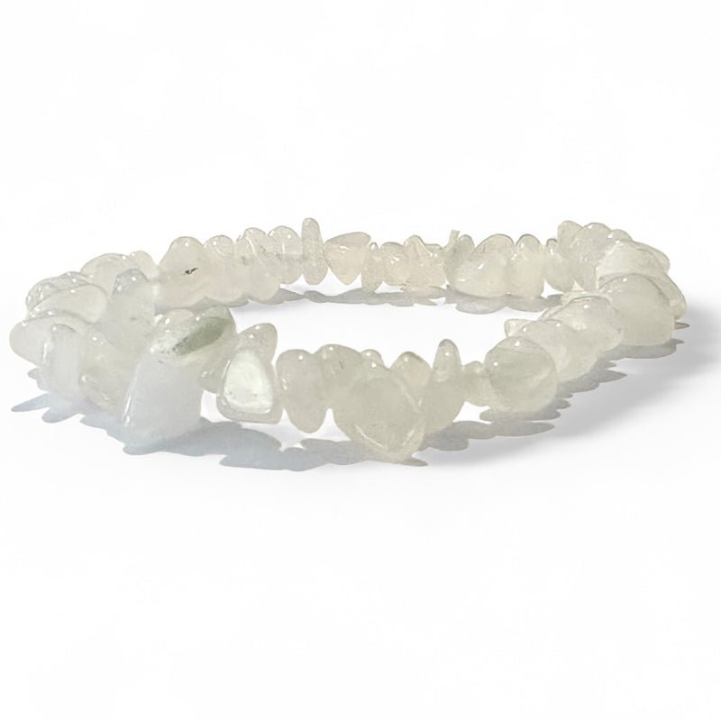 Bracelet agate blanche Inde A (perles baroques) - La Boite à Cailloux