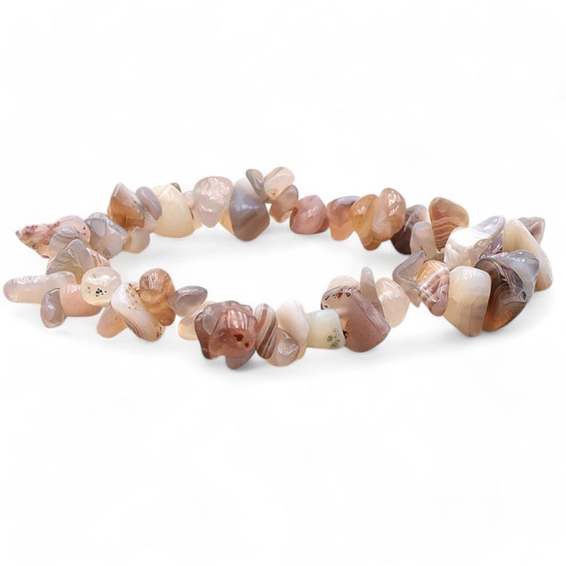 Bracelet agate Botswana A (perles baroques) - La Boite à Cailloux