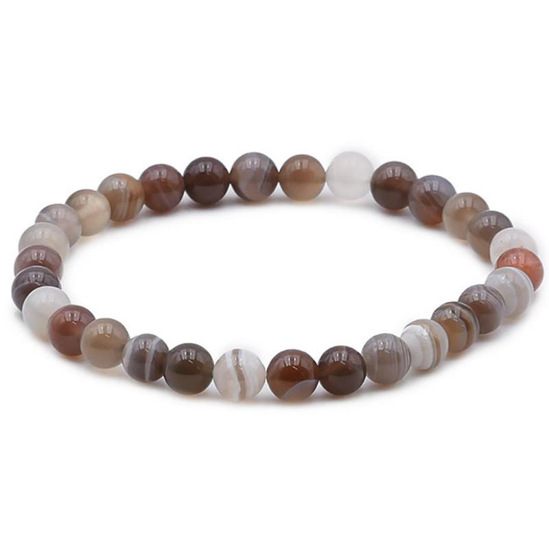 Bracelet agate Botswana AA (boules 5 - 6mm) - La Boite à Cailloux