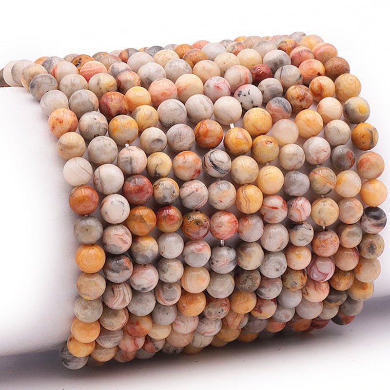 Bracelet agate crazy lace Mexique A (boules 5 - 6mm) - La Boite à Cailloux