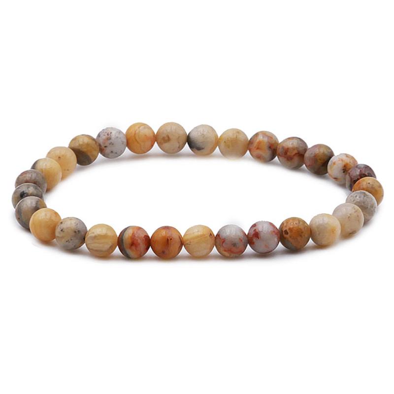 Bracelet agate crazy lace Mexique A (boules 5 - 6mm) - La Boite à Cailloux