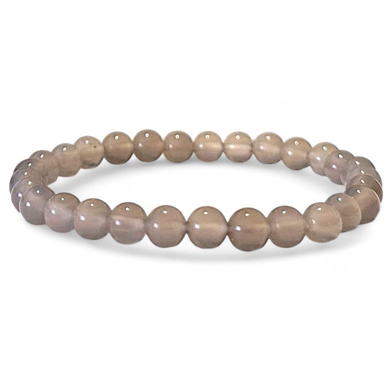 Bracelet agate grise Botswana A (boules 5 - 6mm) - La Boite à Cailloux