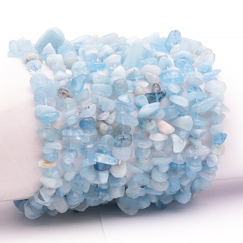 Bracelet aigue marine Namibie A (perles baroques) - La Boite à Cailloux