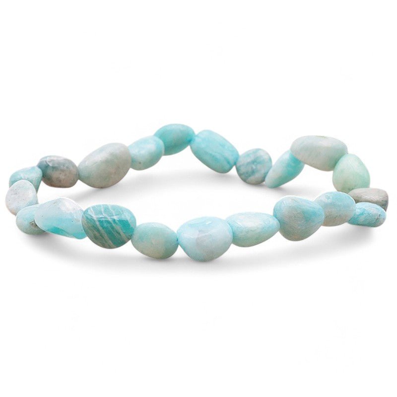 Bracelet amazonite Pérou A+ grains 5 - 7mm - La Boite à Cailloux