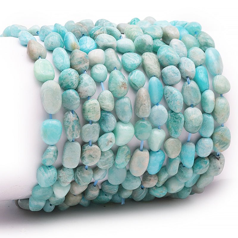 Bracelet amazonite Pérou A+ grains 5 - 7mm - La Boite à Cailloux