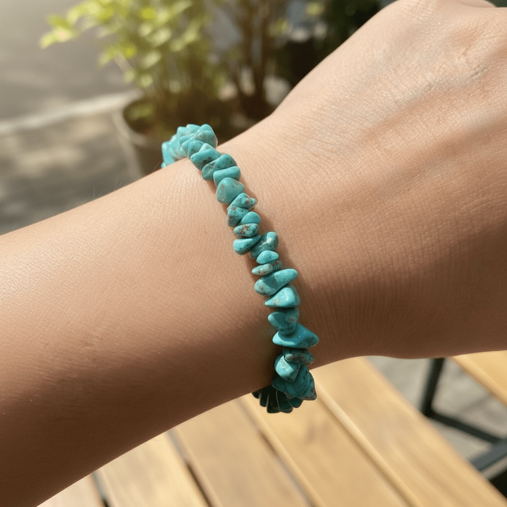 Bracelet amazonite Russie A (perles baroques) - La Boite à Cailloux