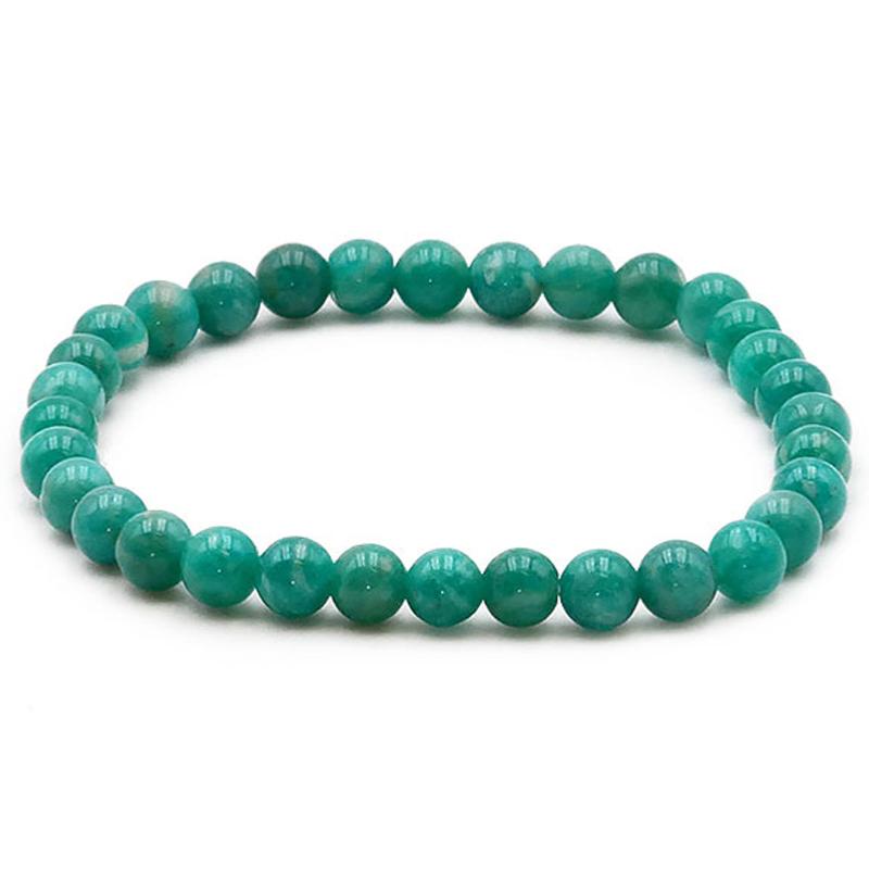 Bracelet amazonite Russie AA (boules 5 - 6mm) - La Boite à Cailloux