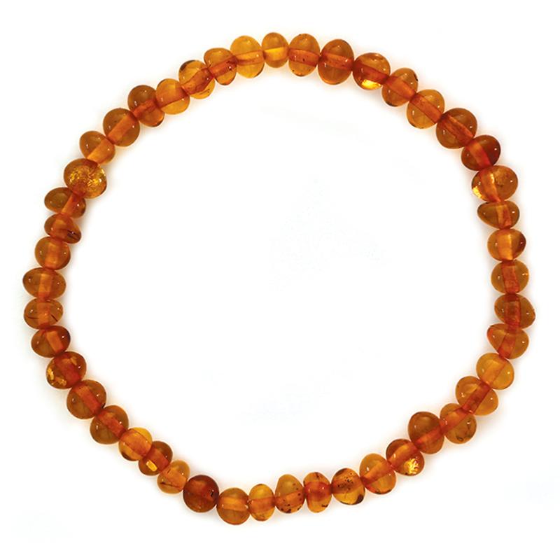 Bracelet ambre cognac Lituanie A (perles 6 - 8mm) - La Boite à Cailloux