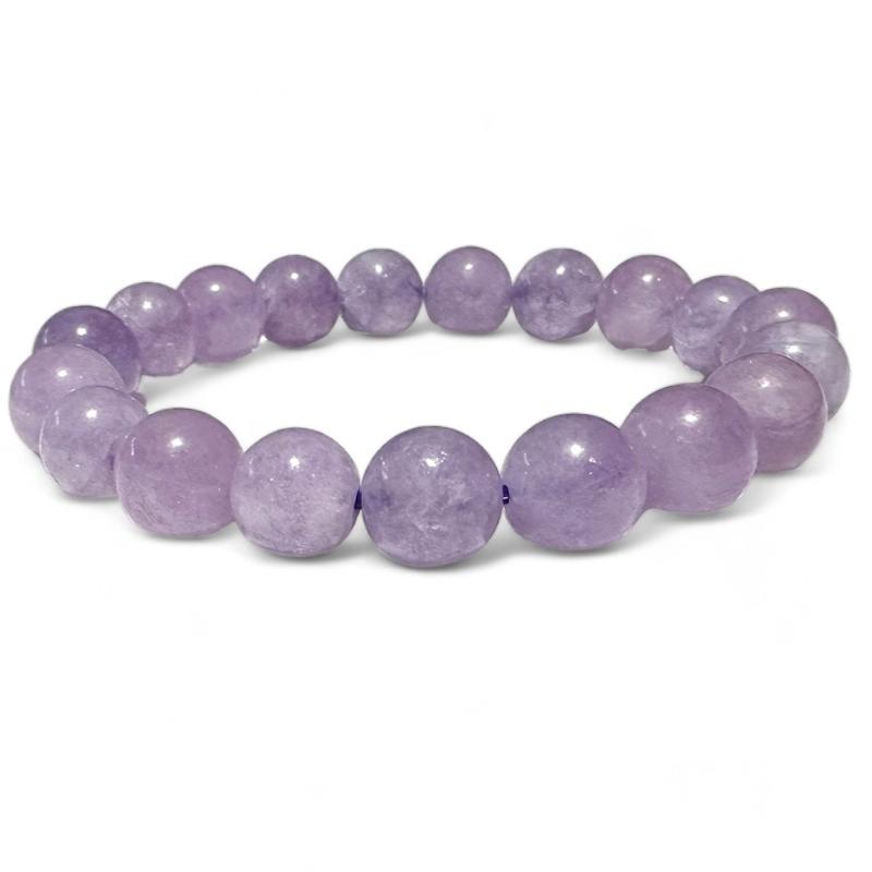 Bracelet améthyste lavande Brésil A (boules 10mm) - La Boite à Cailloux