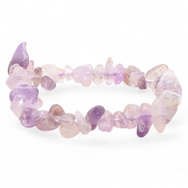 Bracelet améthyste Lavande Brésil A (perles baroques) - La Boite à Cailloux