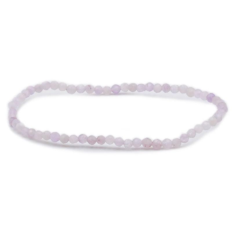 Bracelet améthyste lavande Brésil A (perles facettées 3mm) - La Boite à Cailloux