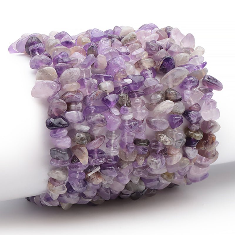Bracelet améthyste rubanée Brésil A (perles baroques) - La Boite à Cailloux
