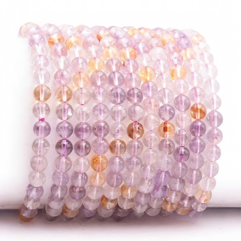 Bracelet amétrine Brésil A (boules 5 - 6mm) - La Boite à Cailloux