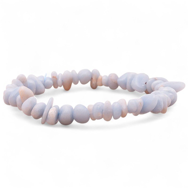 Bracelet angélite Pérou A (perles baroques) - La Boite à Cailloux