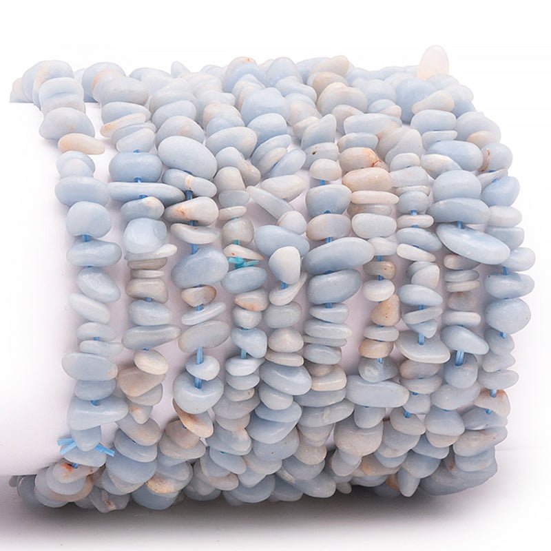 Bracelet angélite Pérou A (perles baroques) - La Boite à Cailloux