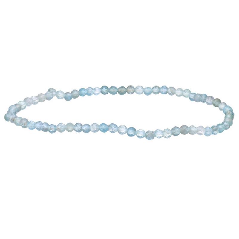 Bracelet apatite bleue claire Madagascar AA (perles facettées 2-3mm) - La Boite à Cailloux