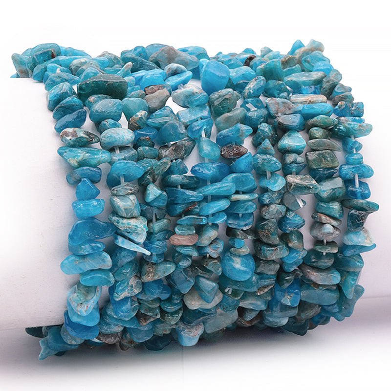 Bracelet apatite bleue Madagascar A+ (perles baroques) - La Boite à Cailloux
