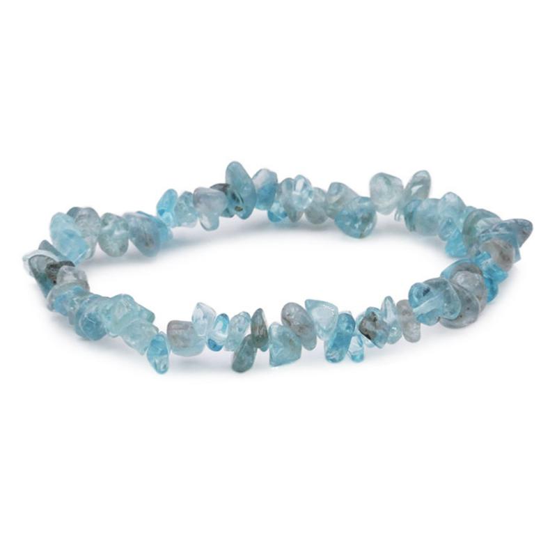 Bracelet apatite bleue Madagascar AA (perles baroques) - La Boite à Cailloux