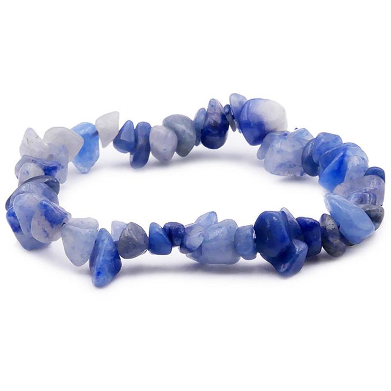 Bracelet aventurine bleue Brésil A (perles baroques) - La Boite à Cailloux