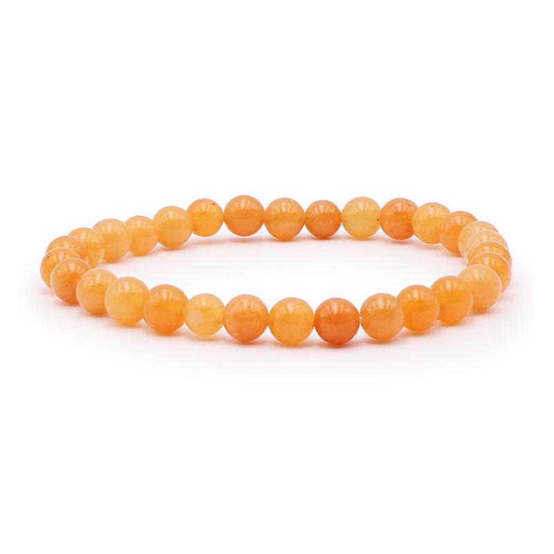 Bracelet aventurine orange Brésil A+ (boules 5 - 6mm) - La Boite à Cailloux