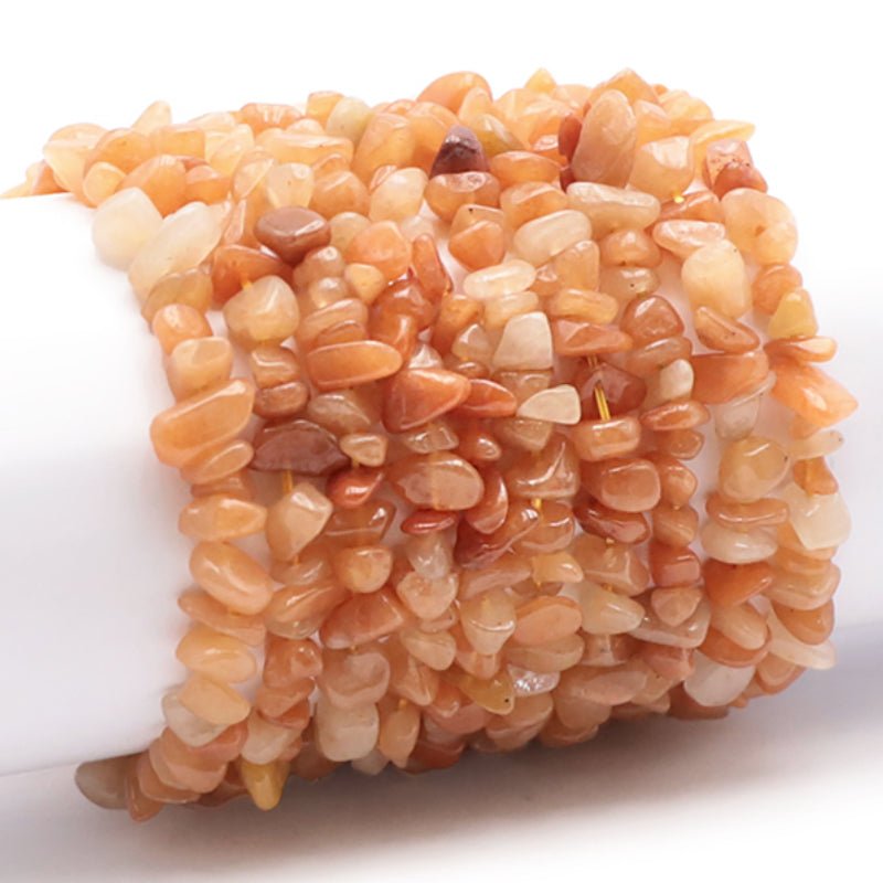 Bracelet aventurine orange Brésil A (perles baroques) - La Boite à Cailloux