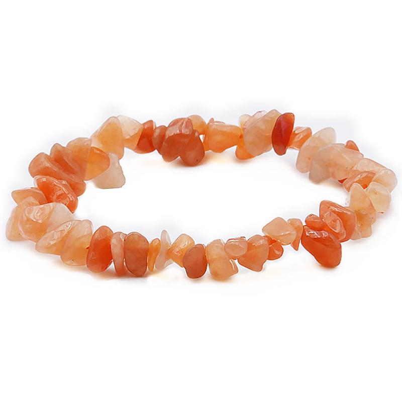 Bracelet aventurine orange Brésil A (perles baroques) - La Boite à Cailloux