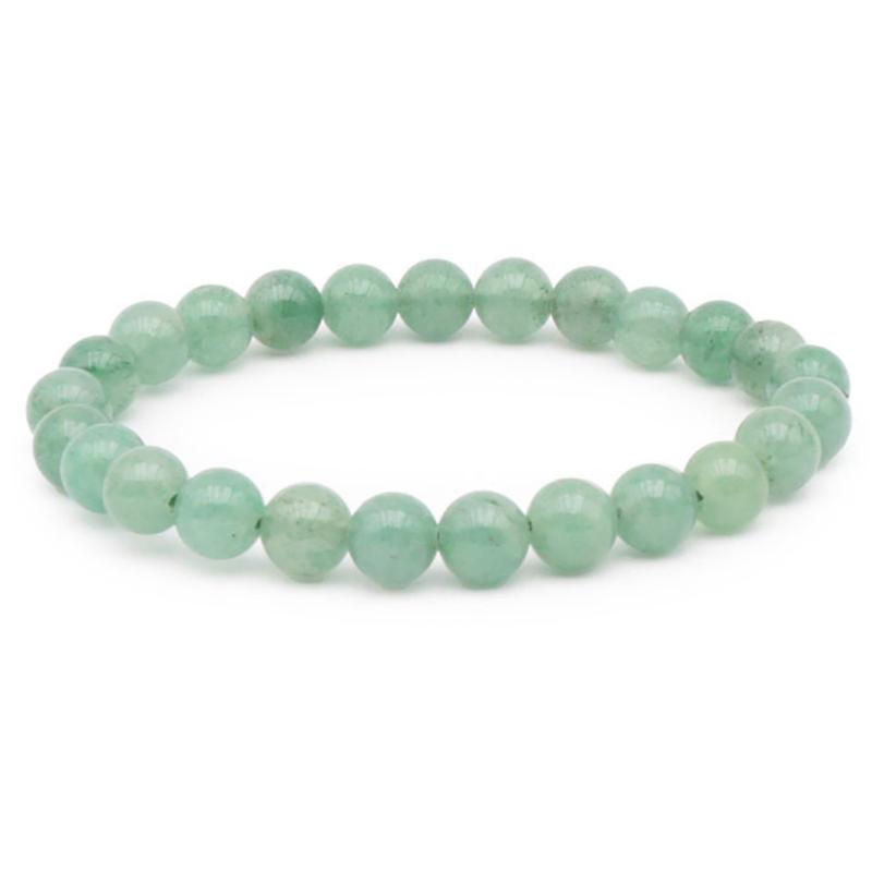 Bracelet aventurine verte Brésil A (boules 5 - 6mm) - La Boite à Cailloux