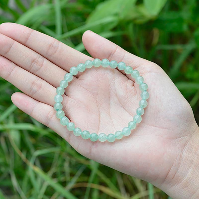Bracelet aventurine verte Brésil A (boules 5 - 6mm) - La Boite à Cailloux