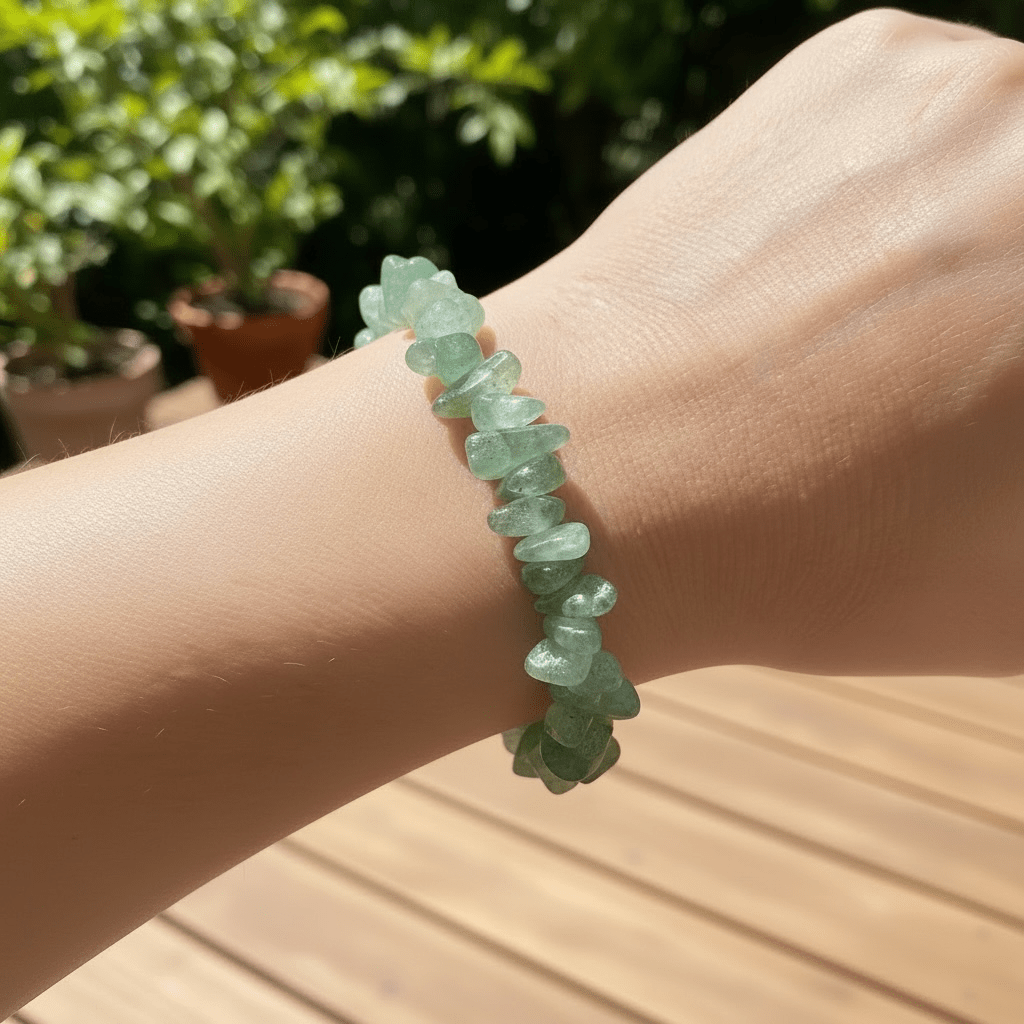 Bracelet aventurine verte Brésil A (perles baroques) - La Boite à Cailloux